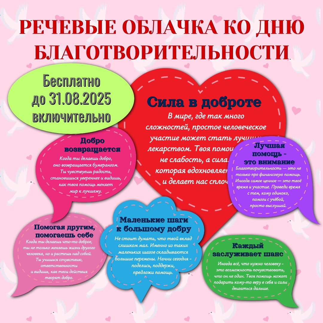 Речевые облачка к "Международному дню благотворительности"