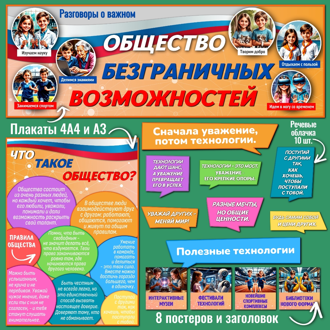 Оформление «Общество безграничных возможностей». Разговоры о важном 1 ноября.